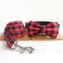 Lovely RED BLACK PLAID collars and leashes set 5 sizes