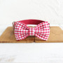 Lovely RED YUMMY PLAID dog collars leashes set 5 sizes