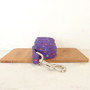 Lovely Helloween Night handmade poly satin and nylon purple 5sizes dog collar set