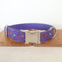 Lovely Helloween Night handmade poly satin and nylon purple 5sizes dog collar set