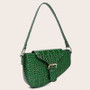 2020 PU Crocodile Pattern Saddle Bag Handbags For Women Crossbody Bags Hand Sac Bandouliere