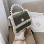 2020 Elegant Pearl Tote bag Woolen Women's Handbag Chain Shoulder Messenger Bag Purses