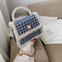 2020 Elegant Pearl Tote bag Woolen Women's Handbag Chain Shoulder Messenger Bag Purses