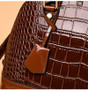 Women Luxury Alma Crocodile Bag Top Handle Handbag