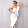 Women Ruffle One Shoulder Sexy Bandage Black Bodycon Party Dresses