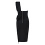 Women Ruffle One Shoulder Sexy Bandage Black Bodycon Party Dresses