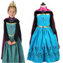 Snow Queen Fantasy Princess Anna Dress Deluxe for Kids Girls Costumes with Cloak Carnival