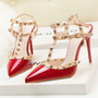 Women Valentino Rivet Slingback Sexy High Heels Pumps Shoes