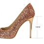 Women's Luxury Glitter Crystal Heels Cinderella Pumps Wedding Shoes