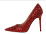 Women's Luxury Glitter Crystal Heels Cinderella Pumps Wedding Shoes