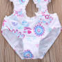 Summer Kids Toddler Girl Self Tie Strappy One Piece Floral Bikini Swimsuit Swimwear One Piece Suits 1-6Y