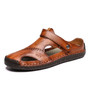 Classic Summer Men's Sandals Roman Breathable Soft Genuine Leather Quality Man Summer Casual Shoes Men Beach Sandals Big Shoes