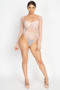 Sheer Mesh Polka Dot & Lace Bodysuit