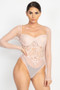 Sheer Mesh Polka Dot & Lace Bodysuit