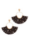 Metal Bead Suede Tassel Drop Earring