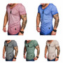 Blanca Fashion Men Splicing Round Neck Short Sleeve Summer Casual Bottom T-shirt Top Tee