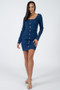 Square Neck Denim Dress