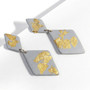 5 Colors Big Long Rhombic Geometric Earrings Handmade Gold Foil Polymer Clay Drop Earrings For Women Gift Party Jewelry
