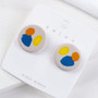 Unique Design Handmade Round Drop Dangle Earrings Polymer Clay Geometric Statement Earring Party Jewelry For Women