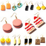 Earring For Women Resin Drop Custom Made Handmade Cute Girls Gift Cookies Macaron Cake Food Donuts