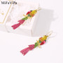 European and American exaggerated alloy dripping earrings creative geometric animal parrot diamond earrings