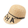 Summer Women Casual CHA Letter Wheat Straw Equestrian Hat Baseball Cap Summer Cap Beach Visor Tide Hats