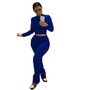 Women Workout Two Piece Set Casual Solid Long Sleeve Crop Tops T-Shirt Leggings Stacked SweatPants Suit Outfit Joggers Tracksuit