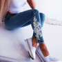 Women High Waist Jeans Stretch Print Leggings Skinny Slim Fitness Pants Trousers Fashion Jeans Moms Vintage