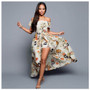 Sexy off-the-shoulder print split long dress