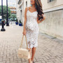 Maternity Sexy Lace Plain Sleeveless Formal Dress