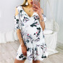 Maternity Off Shoulder Printed Casual Dress