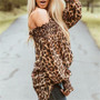 Maternity Off The Shoulder Leopard Print T-Shirt