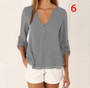 Casual chiffon V-neck shirt