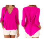 Casual chiffon V-neck shirt