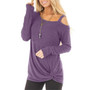 Sexy long sleeve one-shoulder T-shirt