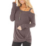 Sexy long sleeve one-shoulder T-shirt