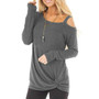 Sexy long sleeve one-shoulder T-shirt