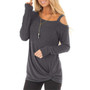 Sexy long sleeve one-shoulder T-shirt