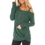 Sexy long sleeve one-shoulder T-shirt