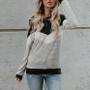 Striped long sleeve O-neck T-shirt