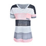 V-neck striped pocket top women's t-shirt