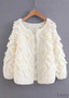 Thick Chunky Knit Pom Pom Sweater Popcorn Cardigan Jacket