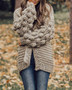 Oversized Chunky Thick Cable Knit Cardigan Sweater