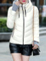 Band Collar Patchwork Plain Coat