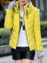 Band Collar Patchwork Plain Coat