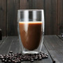 Double wall glass coffee mug