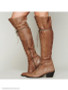 Plain Chunky Low Heeled Point Toe Date Outdoor Knee High High Heels Boots