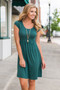 Short-sleeved solid color beach casual dress