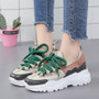 Women Suede Leather Lace Up Sneakers