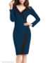 V Neck Color Block Bodycon Dress